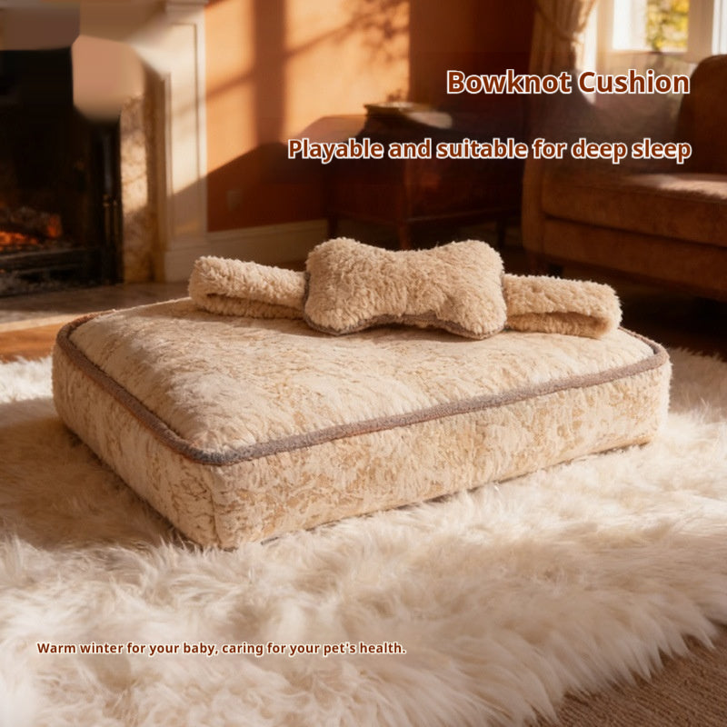 Plush dog sofa bed for cats and pets