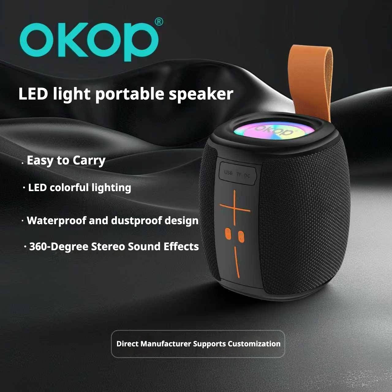 KP-539 Haut-parleur bluetooth extérieur portable Best-Selling Double aimant Basse lourde RGB Ambient