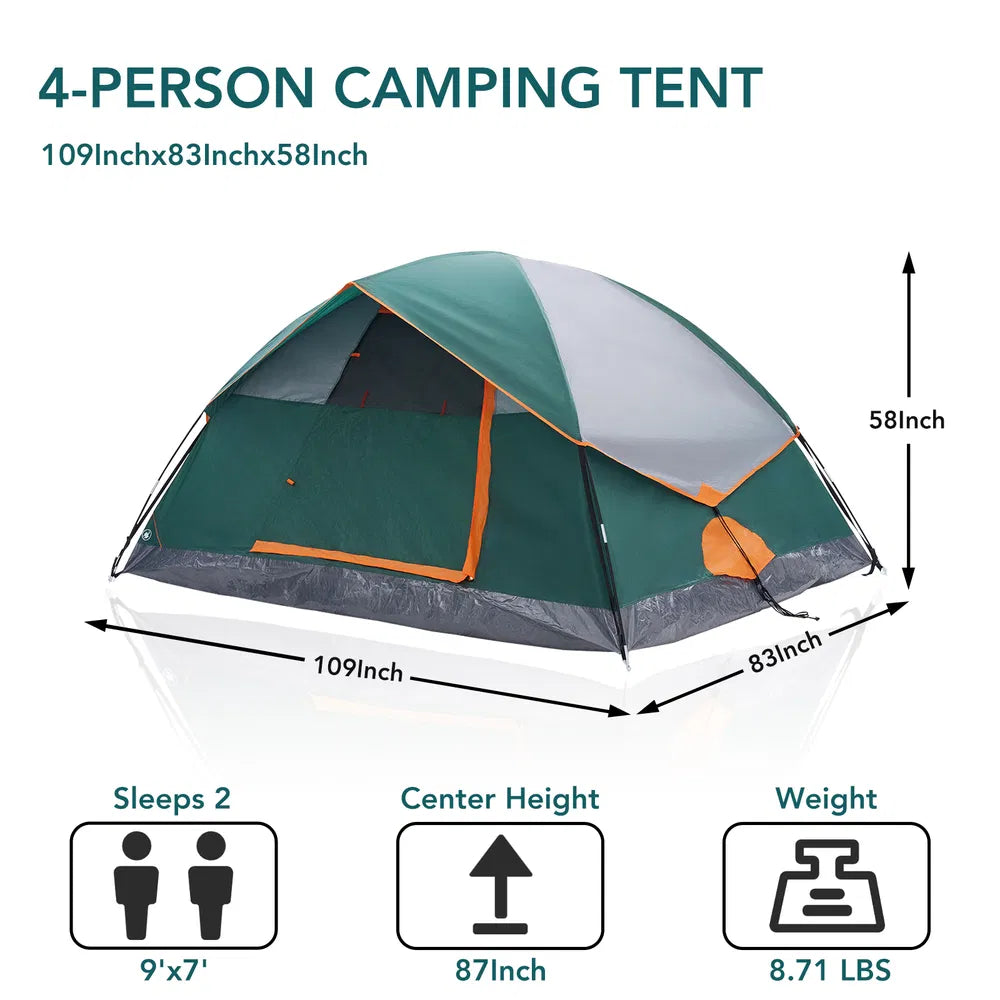 2&4 Tente de camping avec tente en vol