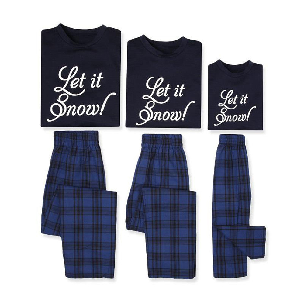 Lettre de Noël européenne et américaine Impression Vêtements parent-enfant