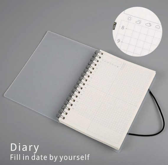 Cahier de notes de bobines spirales en plastique