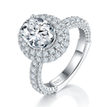 S925 Argent Sterling 2ct Anneau de Moissanite ovale