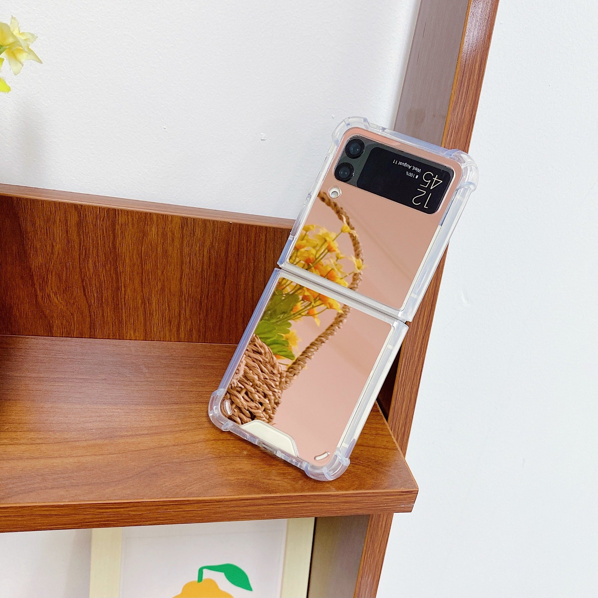 Étui de téléphone pliant miroir acrylique souple