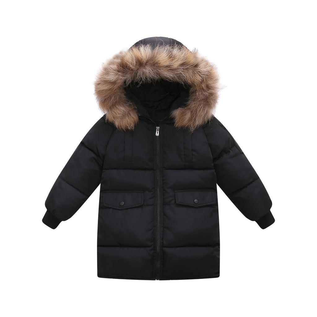 Veste rembourrée et duvet d'enfants Collier de fourrure de camouflage