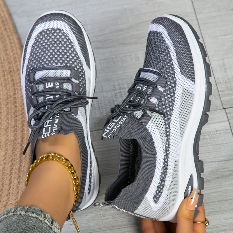Femmes Sporty Flyknit Mesh Chaussures Low-cut léger Casual et polyvalent
