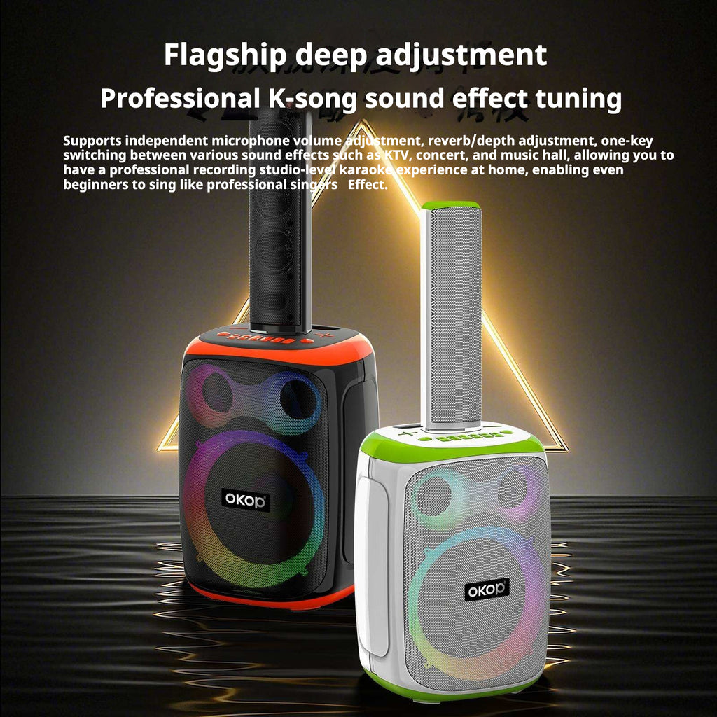 KP-8008 Haut-parleur Bluetooth sans fil 120W Haut-parleur double microphone haute puissance Karaoké Portable Outdoo