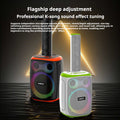 KP-8008 Haut-parleur Bluetooth sans fil 120W Haut-parleur double microphone haute puissance Karaoké Portable Outdoo
