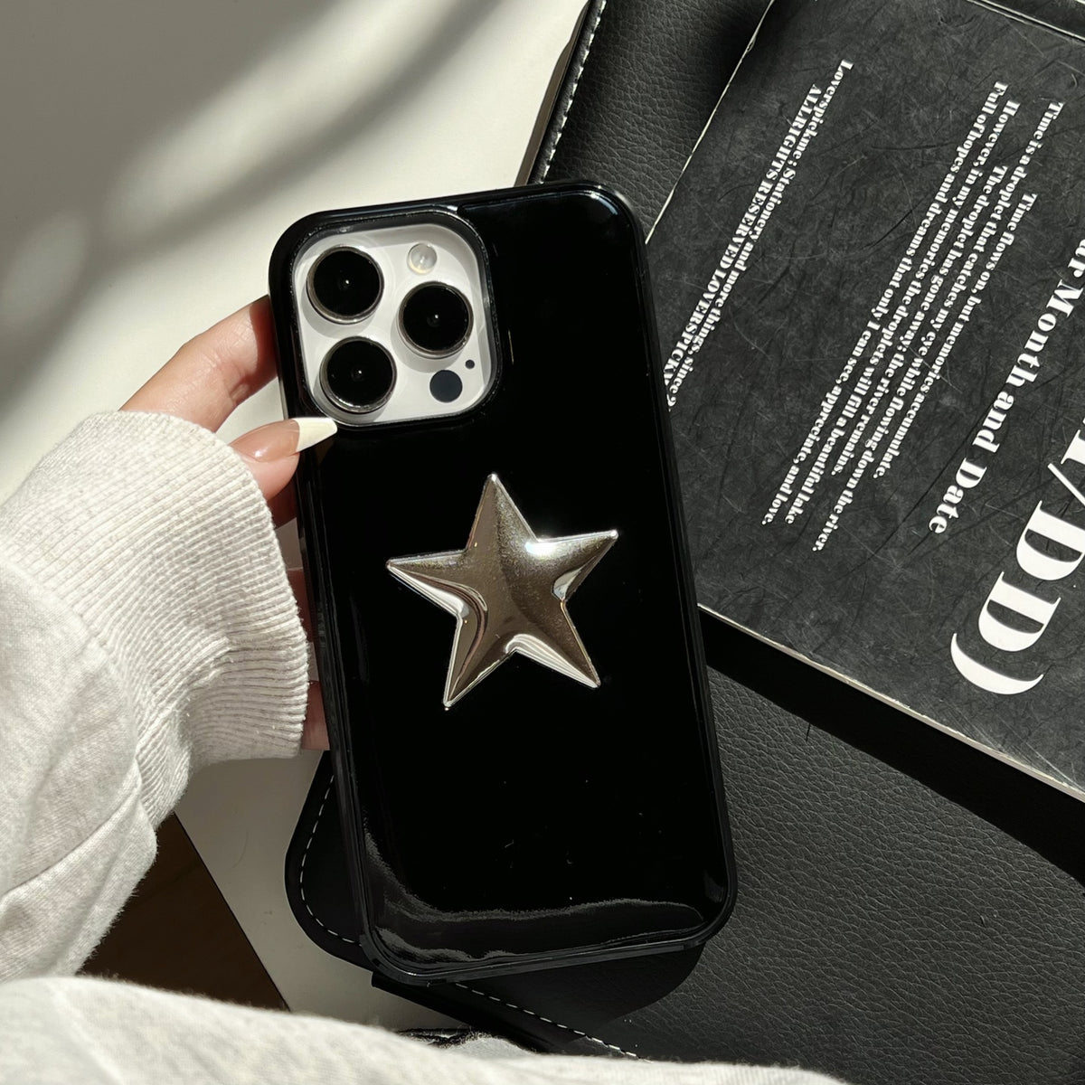 Coque de téléphone de marque européenne et américaine de mode Veste de descente tridimensionnelle Imitation Lea