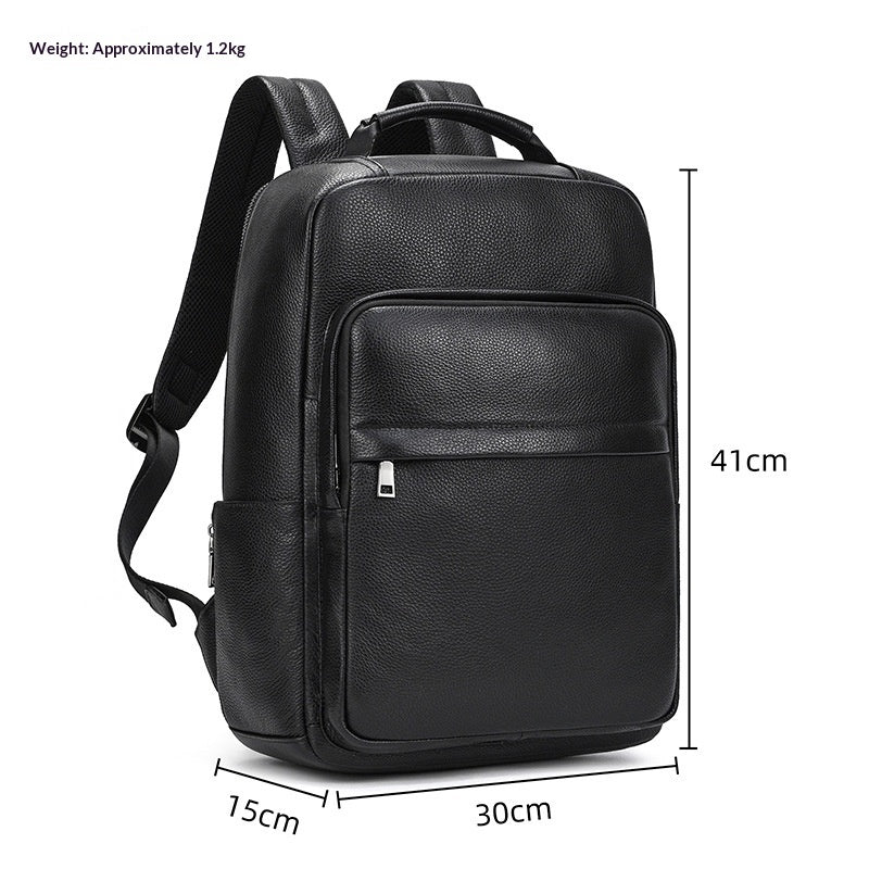 Homme S véritable sac à dos en cuir Style de navette de cowhide