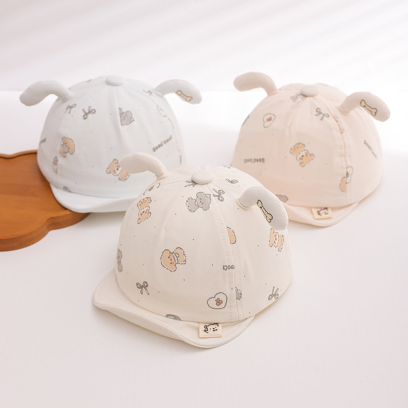 Modèle d'été pour enfants Respirant Dog Décoration Round-top Soft Brim Sun Protection Headg