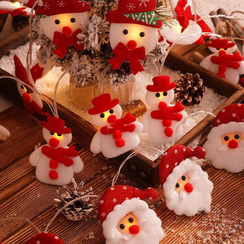 Tissu Felt Polka Dot Christmas Holiday Room Décoration Led String Lampe