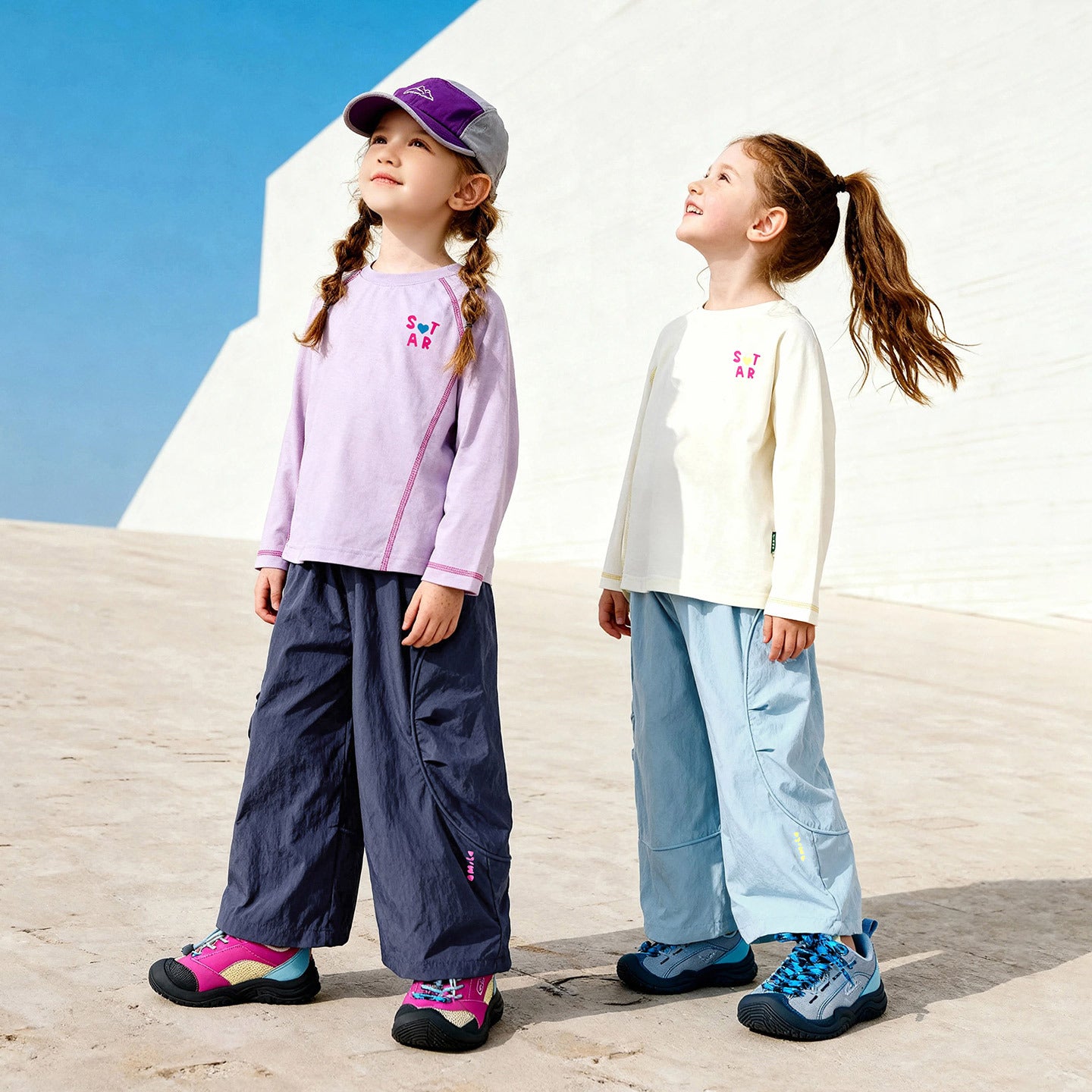 Pantalons à crampons de couleur solide pour enfants