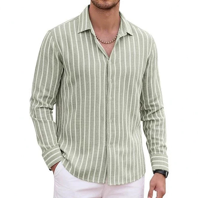 Chemise à manches longues à manches longues classique rayéeQuatre-Way Stretch Top Homme