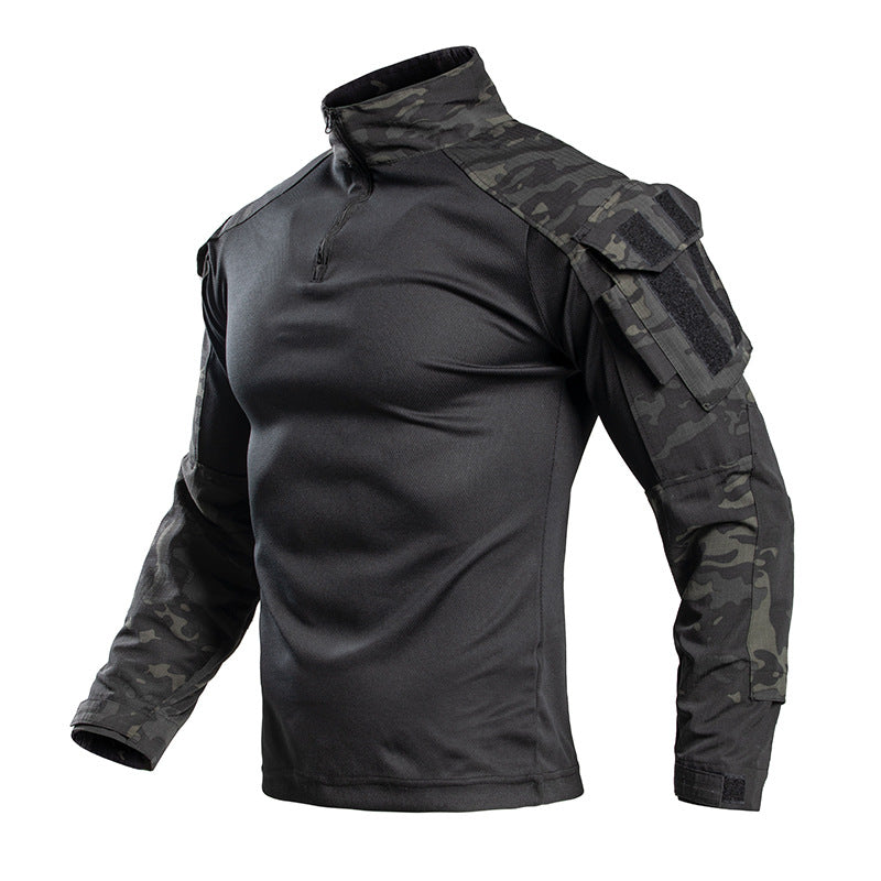 Robe de grenouille T-shirt à manches longues de camouflage d'été avec col debout Sportswear Outdoor L