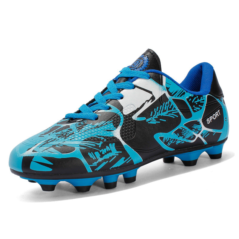 Chaussures de soccer Bas-top en cuir surface en caoutchouc ongles long ongles cassés ongles fond plat garçons