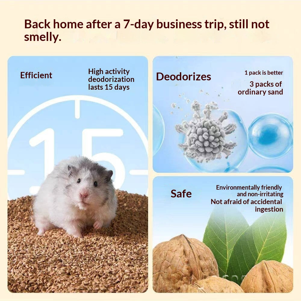 Hamster Natural Walnut Shell Sand Bedding Doré Hamster Bedding