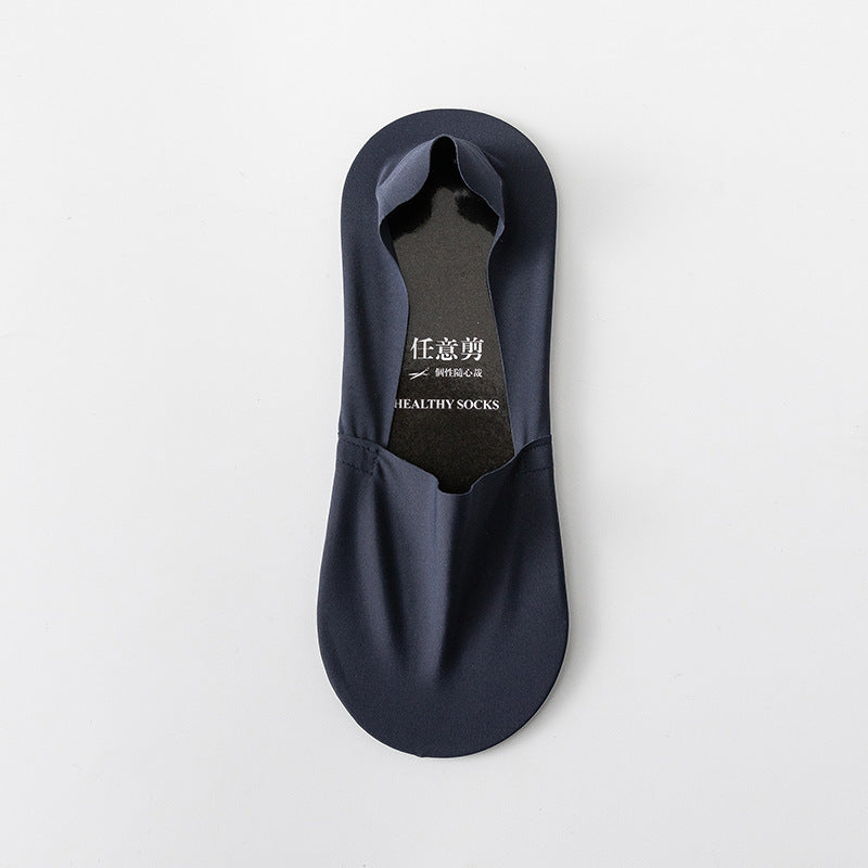 Chaussettes Bouche peu profonde Invisible sans couture Basse coupe Coton pur Fond Silk Ice