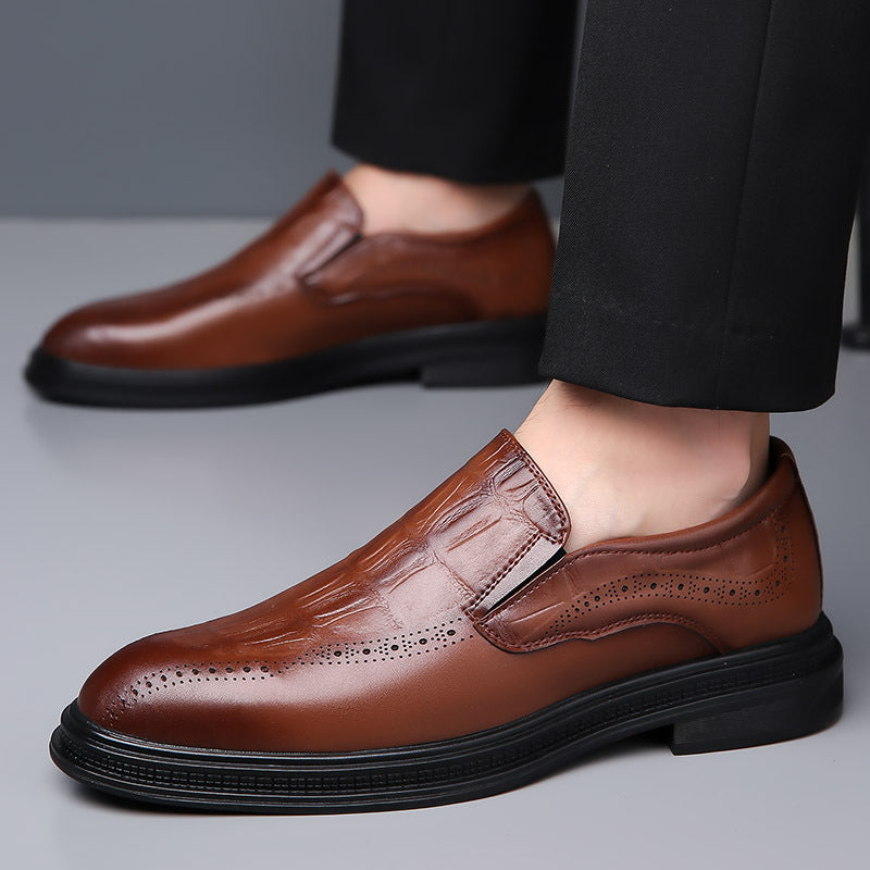 Hommes Casual style britannique Pointed Chaussures en cuir