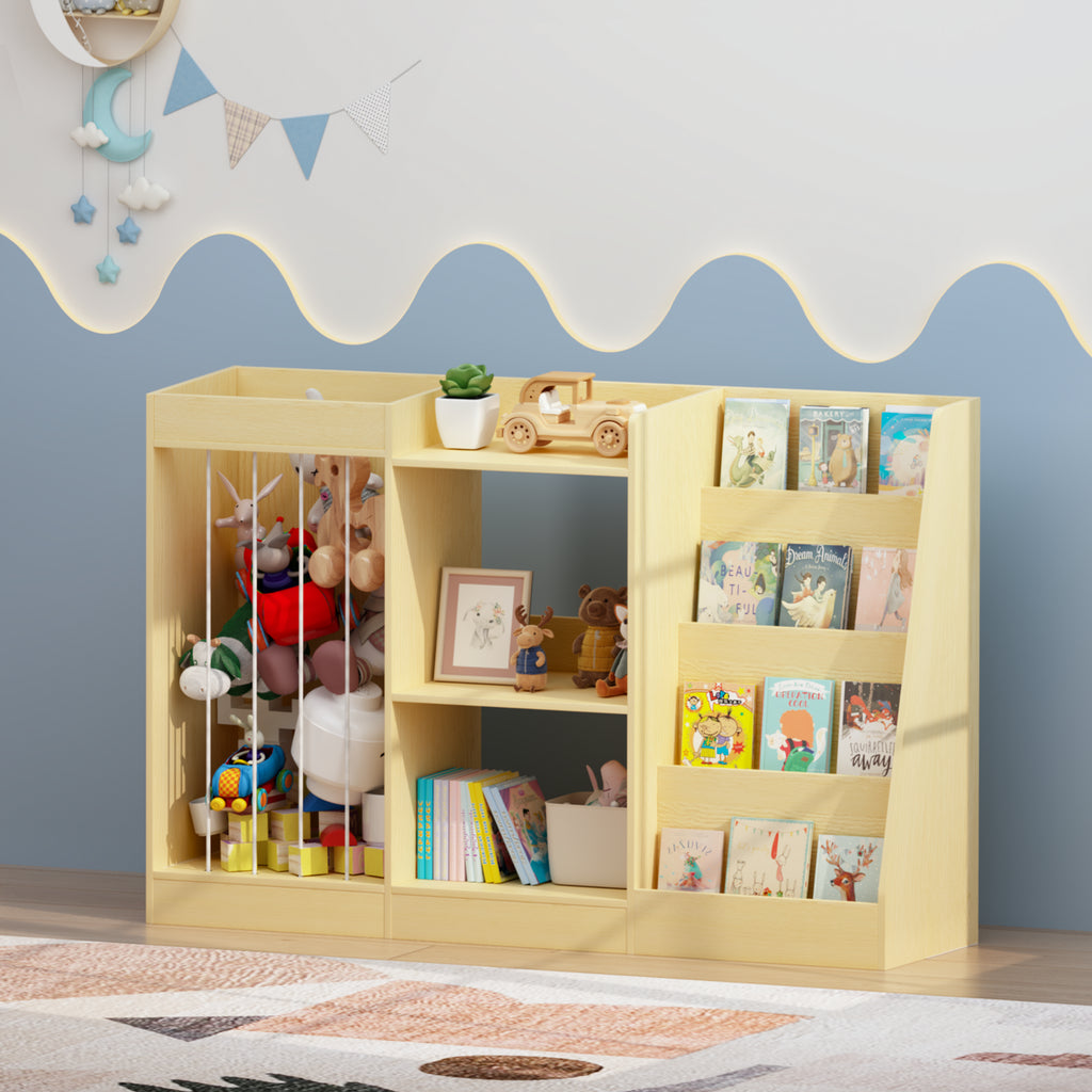 3-en-1 Bibliothèque pour enfants et rangement de jouets