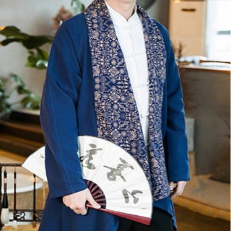 Manteau à manches longues à double assise pour hommes