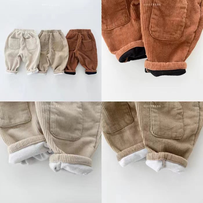 Pantalons de patch doublés d'une bande de Corduroy