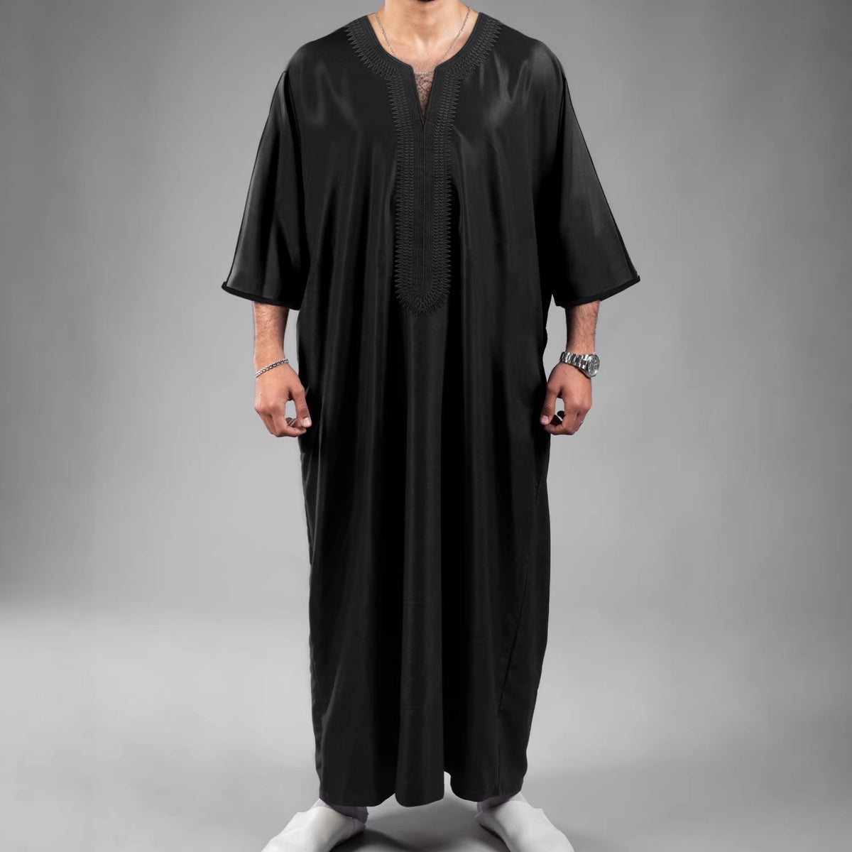 Robe masculine marocaine ethnique à impression numérique 3D