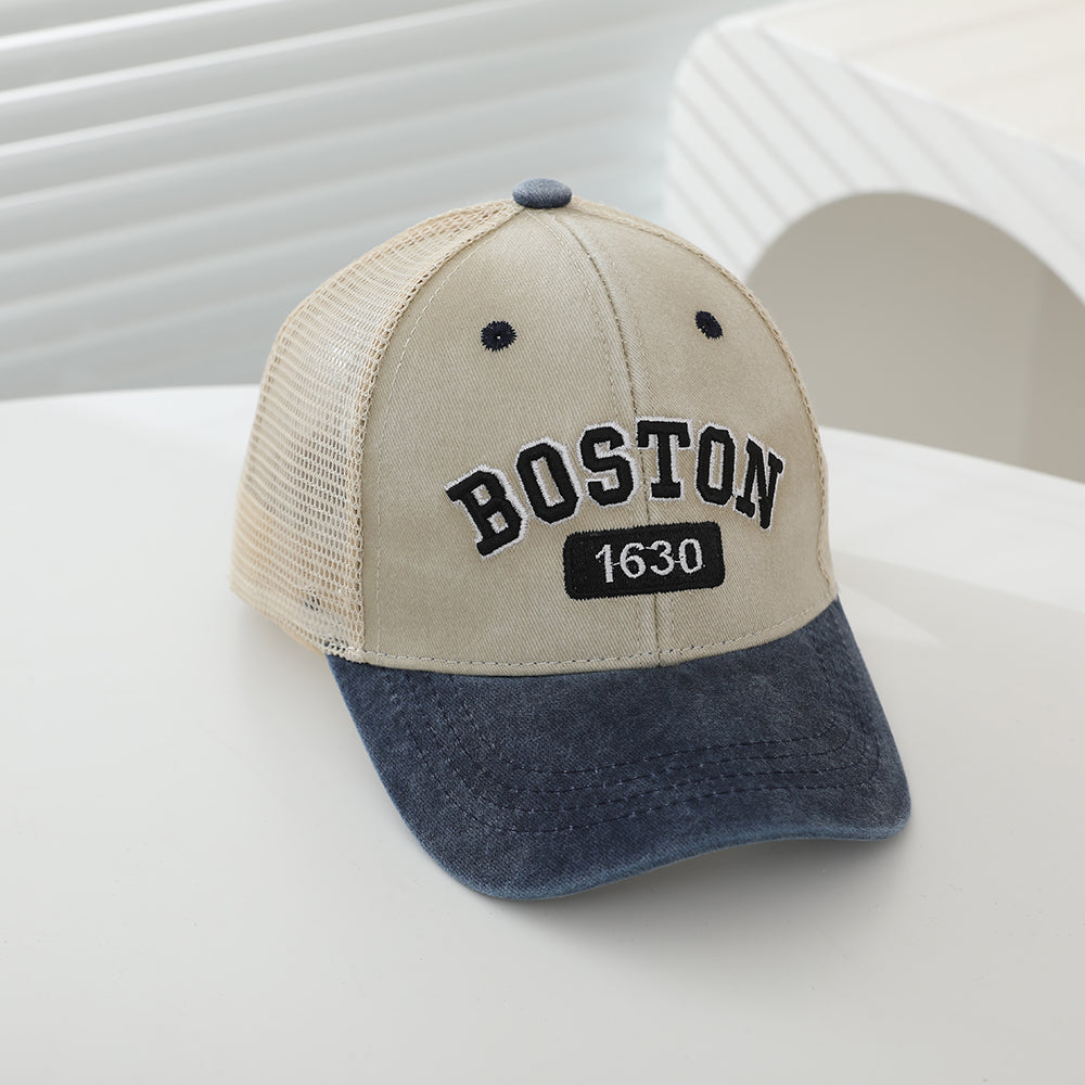Lettre brodée pour enfants BOS1630 Casquette de baseball en mesh respirante