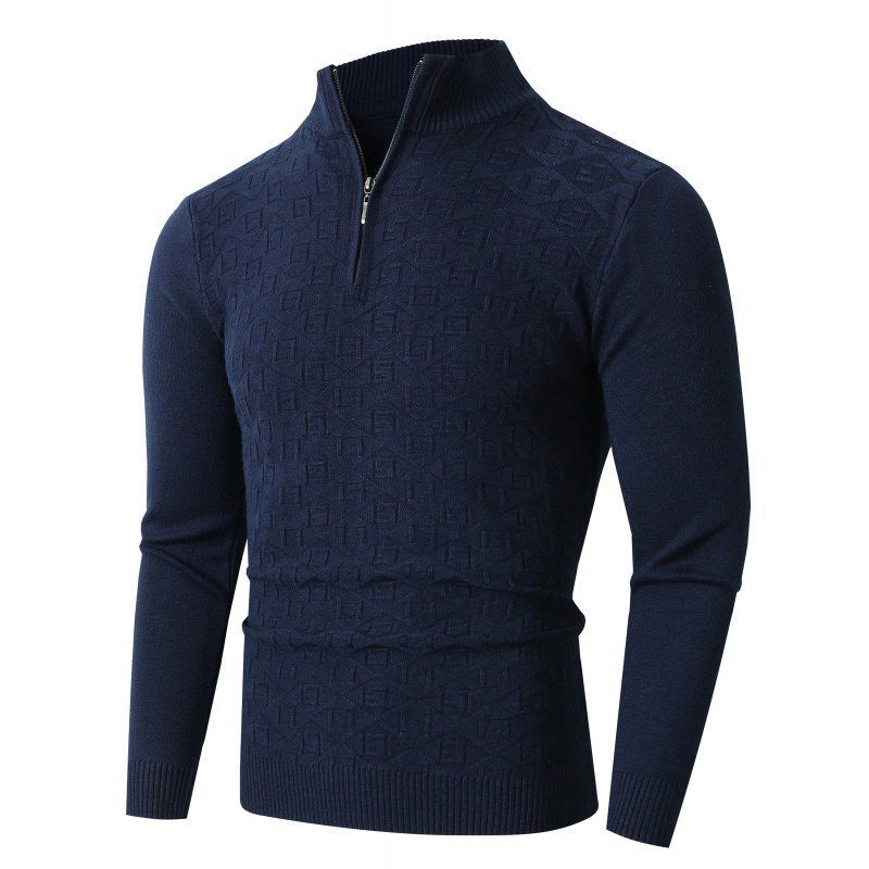 Tendance homme Slim-fit Sweater thermique de couleur unie
