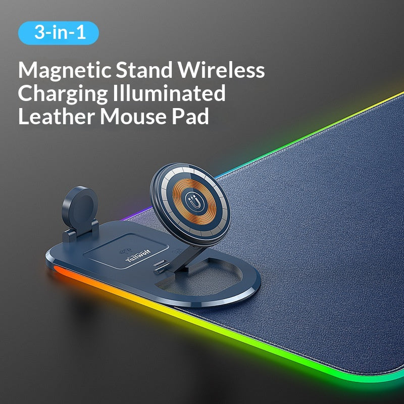 15W 3-in-1 Wireless Charging Desk Mat