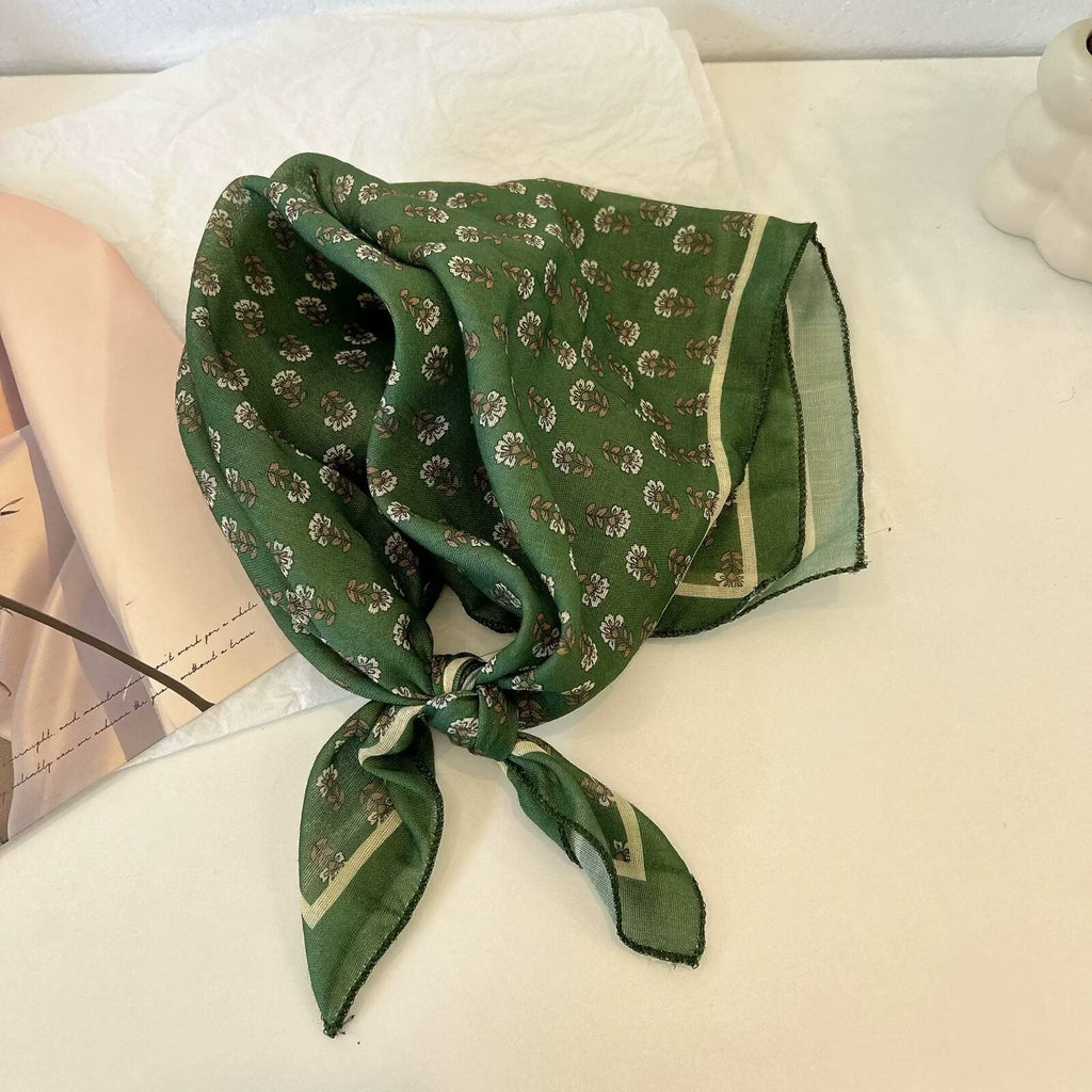 Écharpe carrée en coton et en coton de style coréen pour femmes
