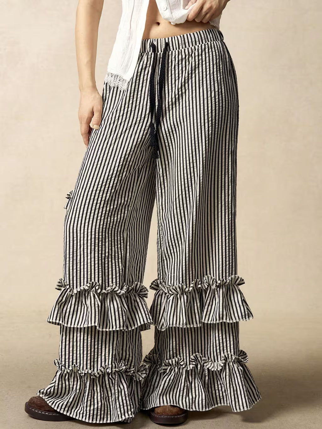 Pantalons à manches longues élastiqués pour femmes