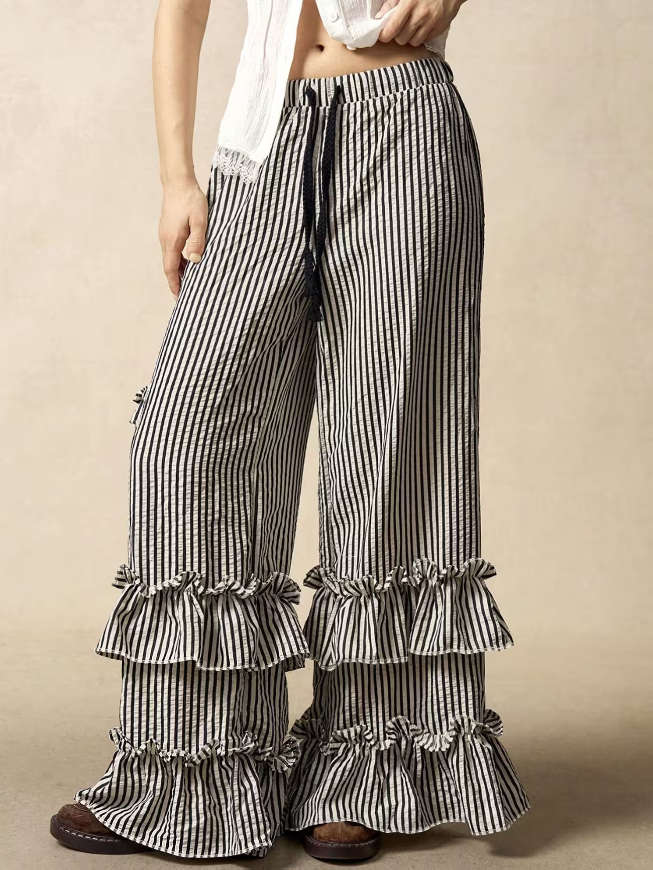 Pantalons à manches longues élastiqués pour femmes