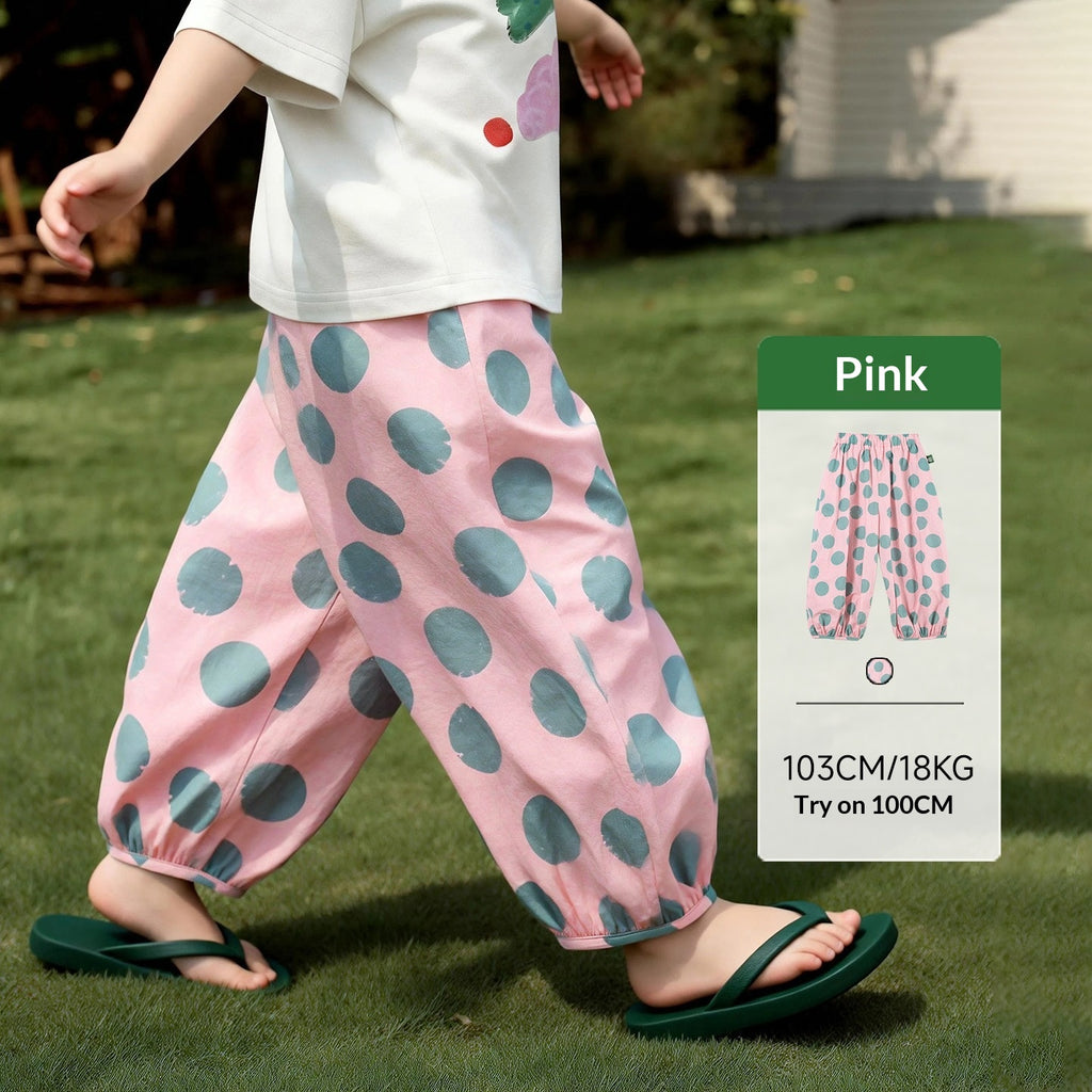 Arrivée enfants Color-Block rayé et Polka-Dot anti-Mosquito pantalons