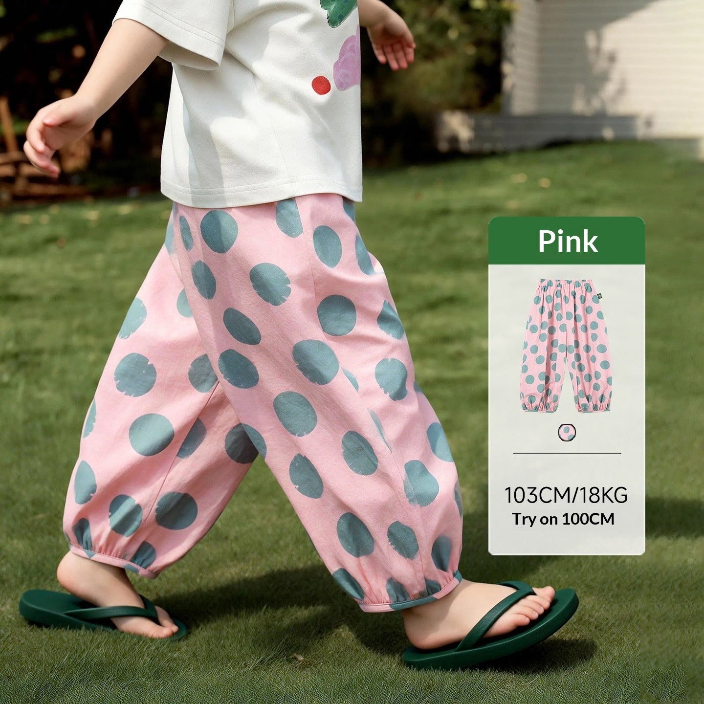 Arrivée enfants Color-Block rayé et Polka-Dot anti-Mosquito pantalons