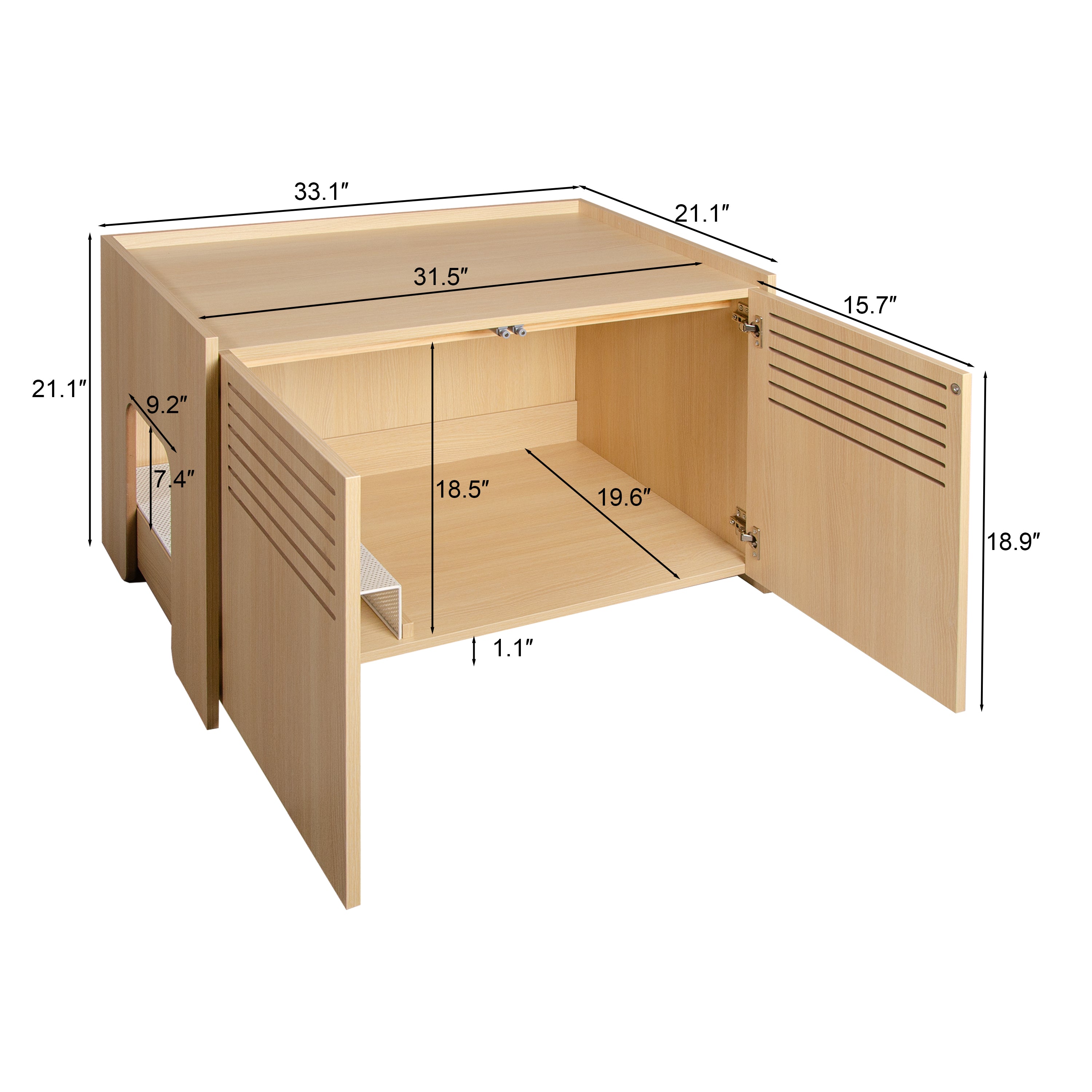 Maison de chat en bois moderne avec paillasson
