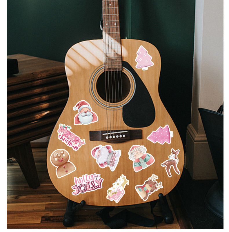 50 mignon décoration de Noël autocollant de voiture téléphone mobile ordinateur Guitar notebook étanche