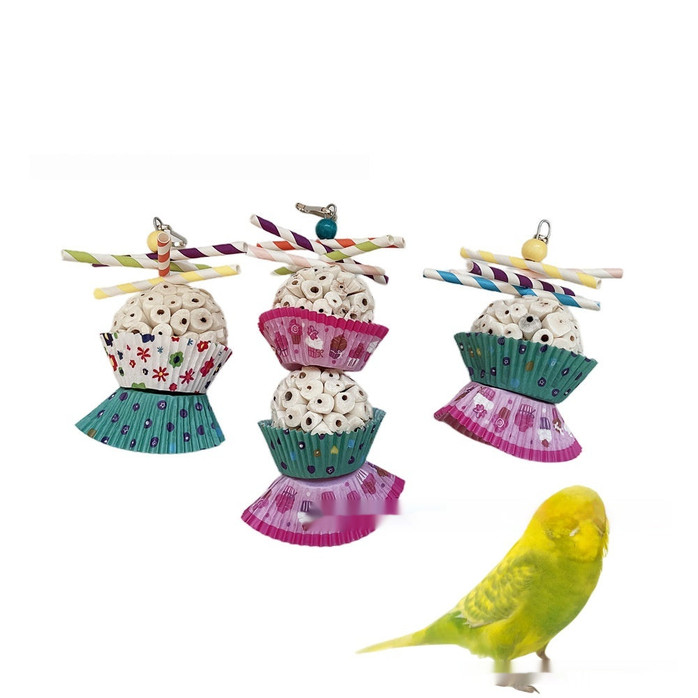Jouet de perroquet Oiseau comestible Soft Ball Shredding Jouet de soulagement de l'ennui Chewing Bite Toy