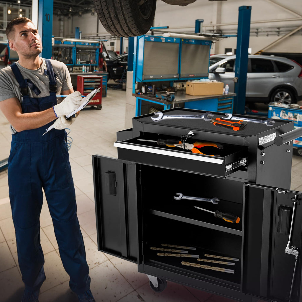 Uniquement pour la livraison sur waybill Cabinet à double porte avec un tiroir Panier d'outils TT201BK