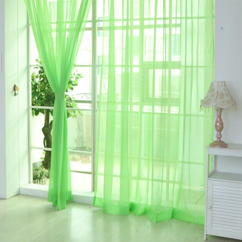 Solid Color Glass Mesh Rideaux Couleur transparente Rideau prêt à l'emploi sans punch