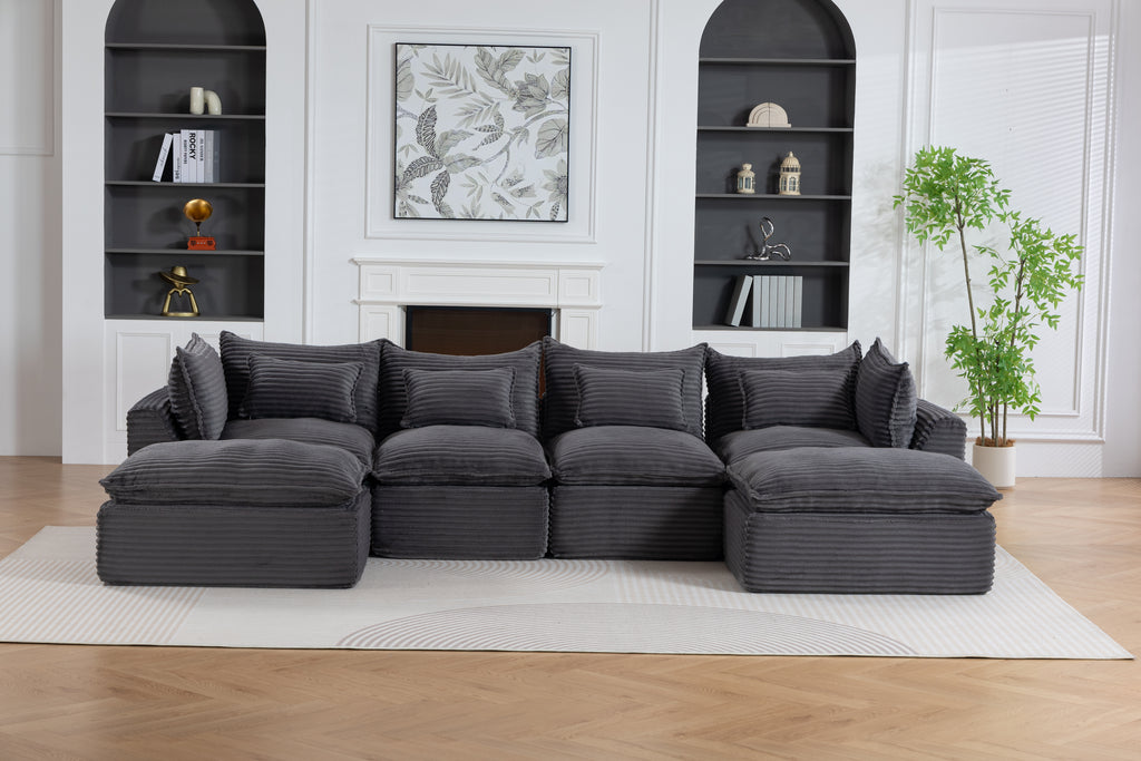 129,8" Largeur Cloud Couch Oversize Modular Sectional Canapé Vrai Relax Comfy Coupes Wide&De