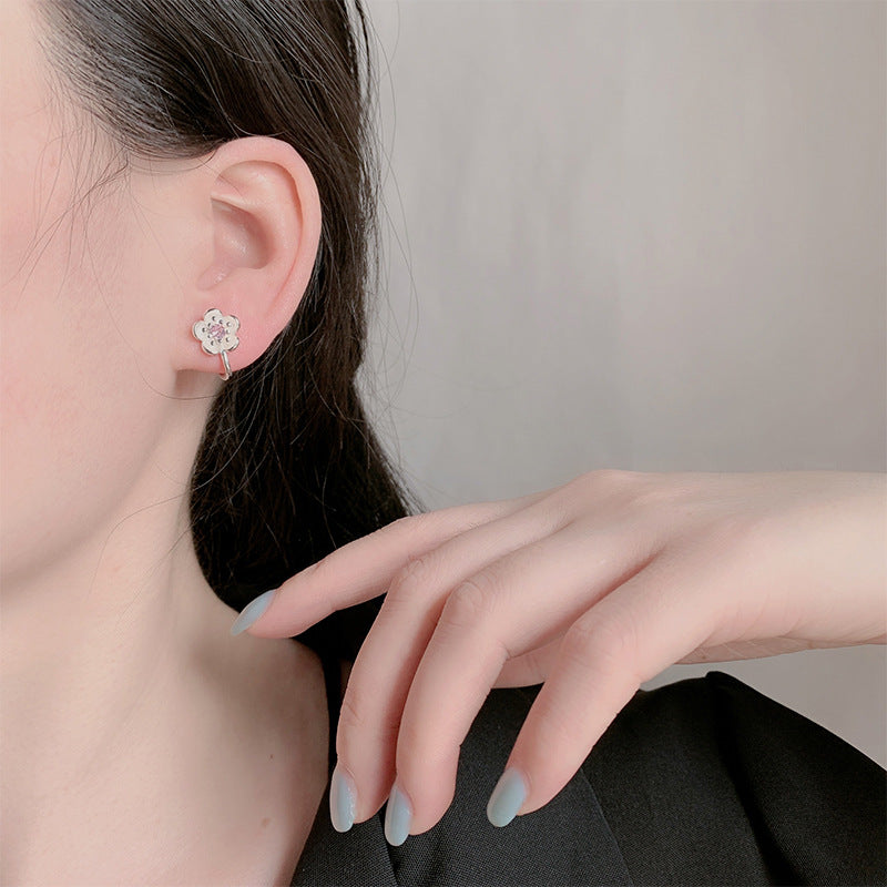 Cerise Blossom Ear Clip Femmes Style coréen