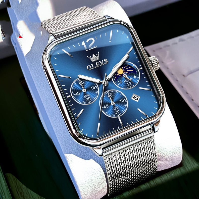Montre de marque Ouliishi avec un cadran rectangulaire