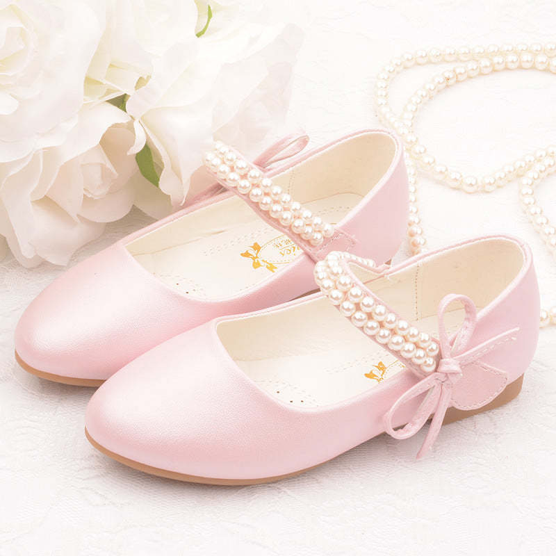 Chaussures de photographie en cuir plat pour filles