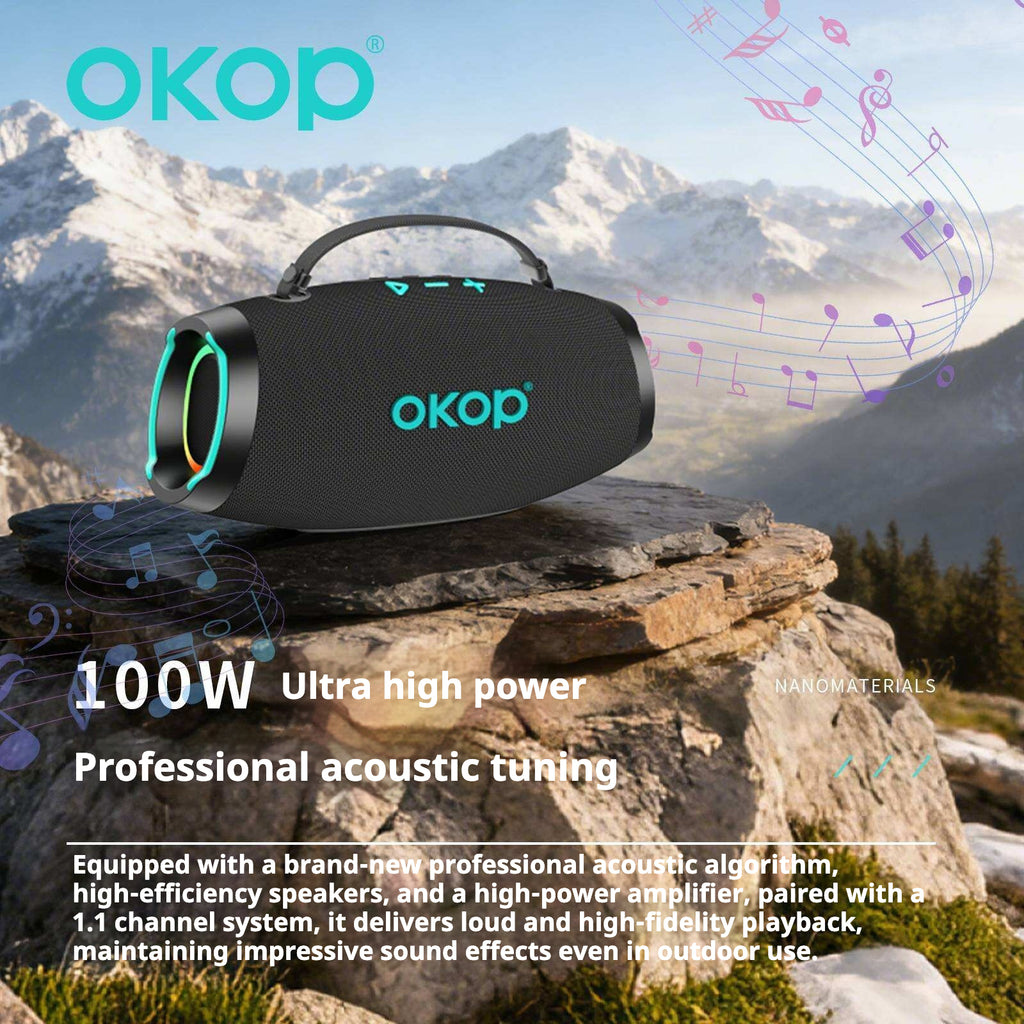 KP-8006 Audio Subwoofer Haut-parleur Bluetooth portable extérieur haute puissance avec lumière couleur RGB