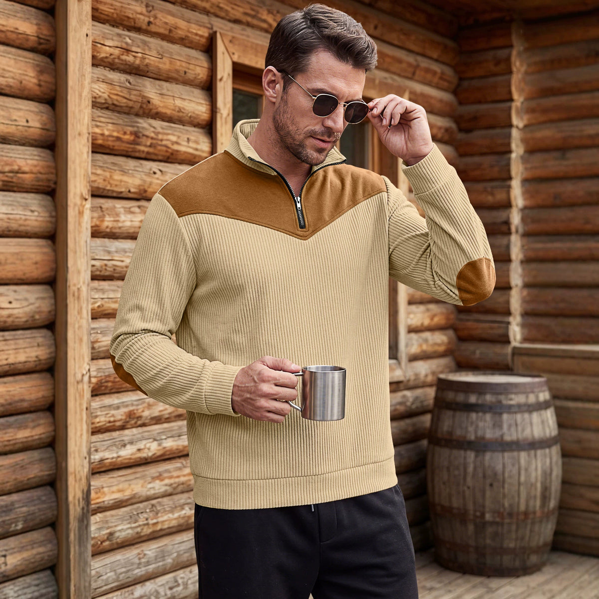 Men's Long-Sleeve Hooded Shirt
