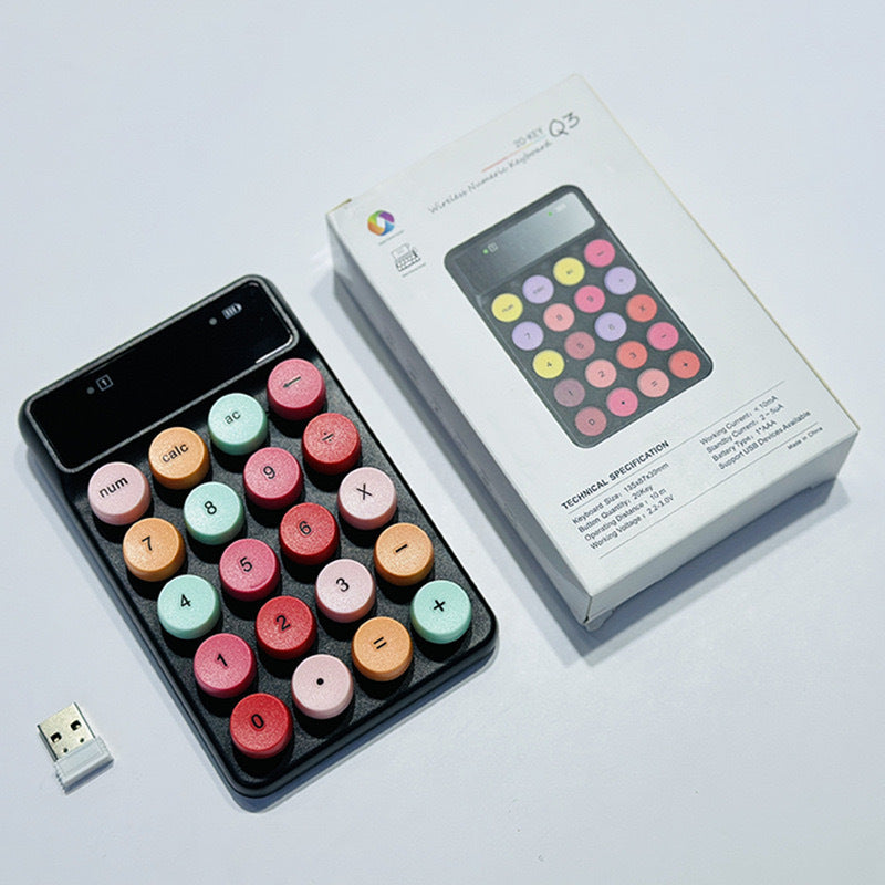 Mini-portable complexe Q3 sans fil numérique Macaron couleur clavier