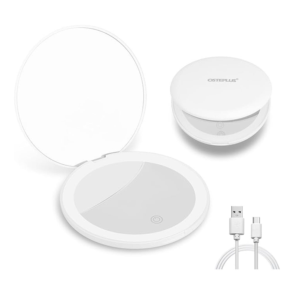 Miroir de maquillage de voyage avec lumière LED