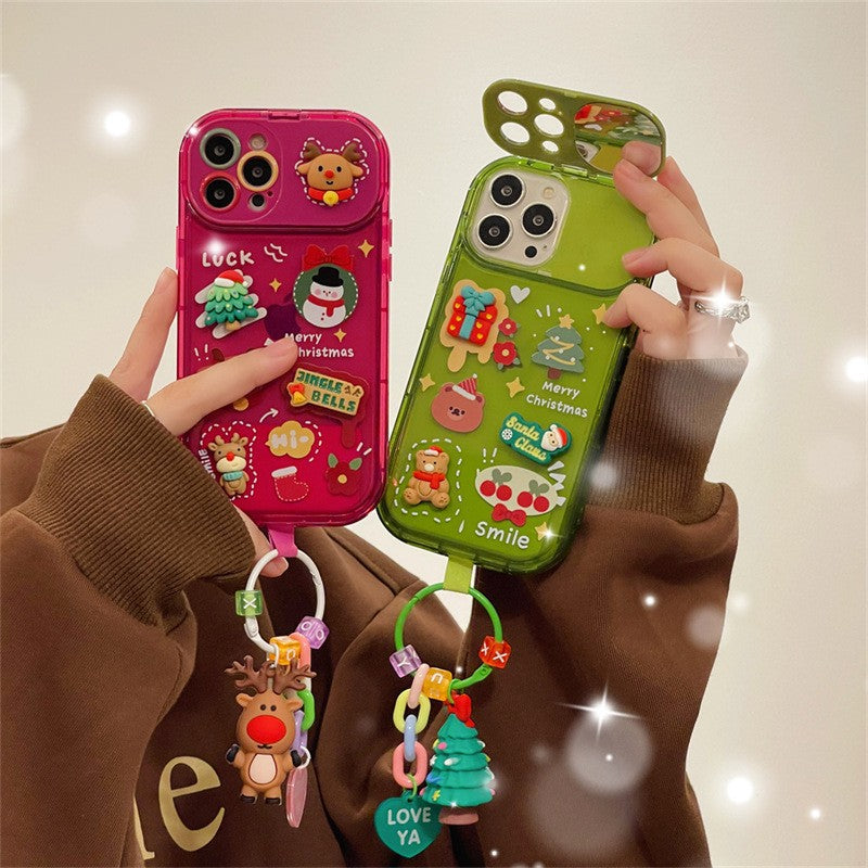 Boîtier de téléphone pendentif de poupée Stéréo de Noël en plastique