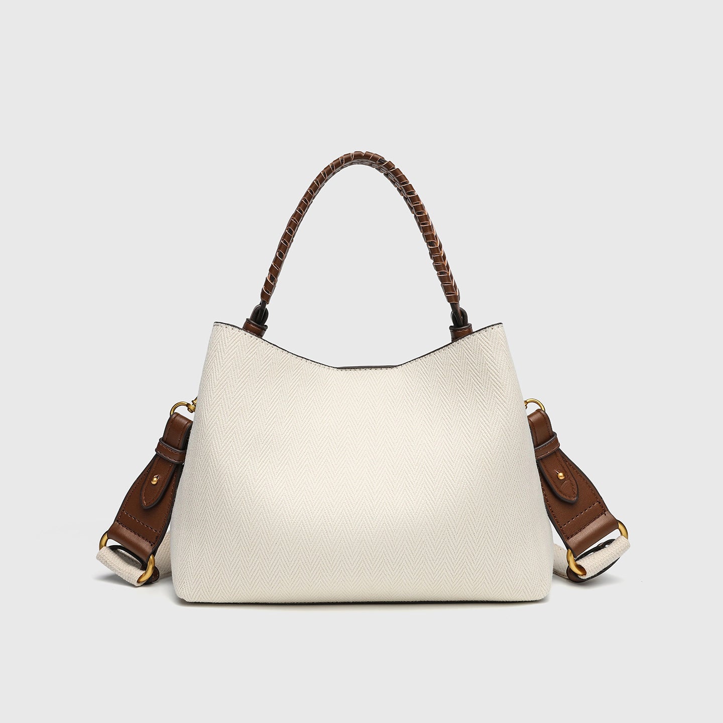 Sac à seau en paille tissé à la main - Tige casual pour femmes avec sangle d'épaule pour Dai Printemps Été
