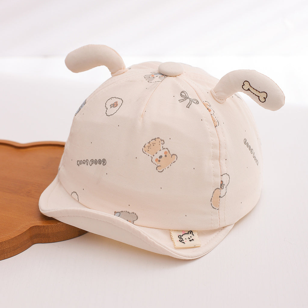 Modèle d'été pour enfants Respirant Dog Décoration Round-top Soft Brim Sun Protection Headg